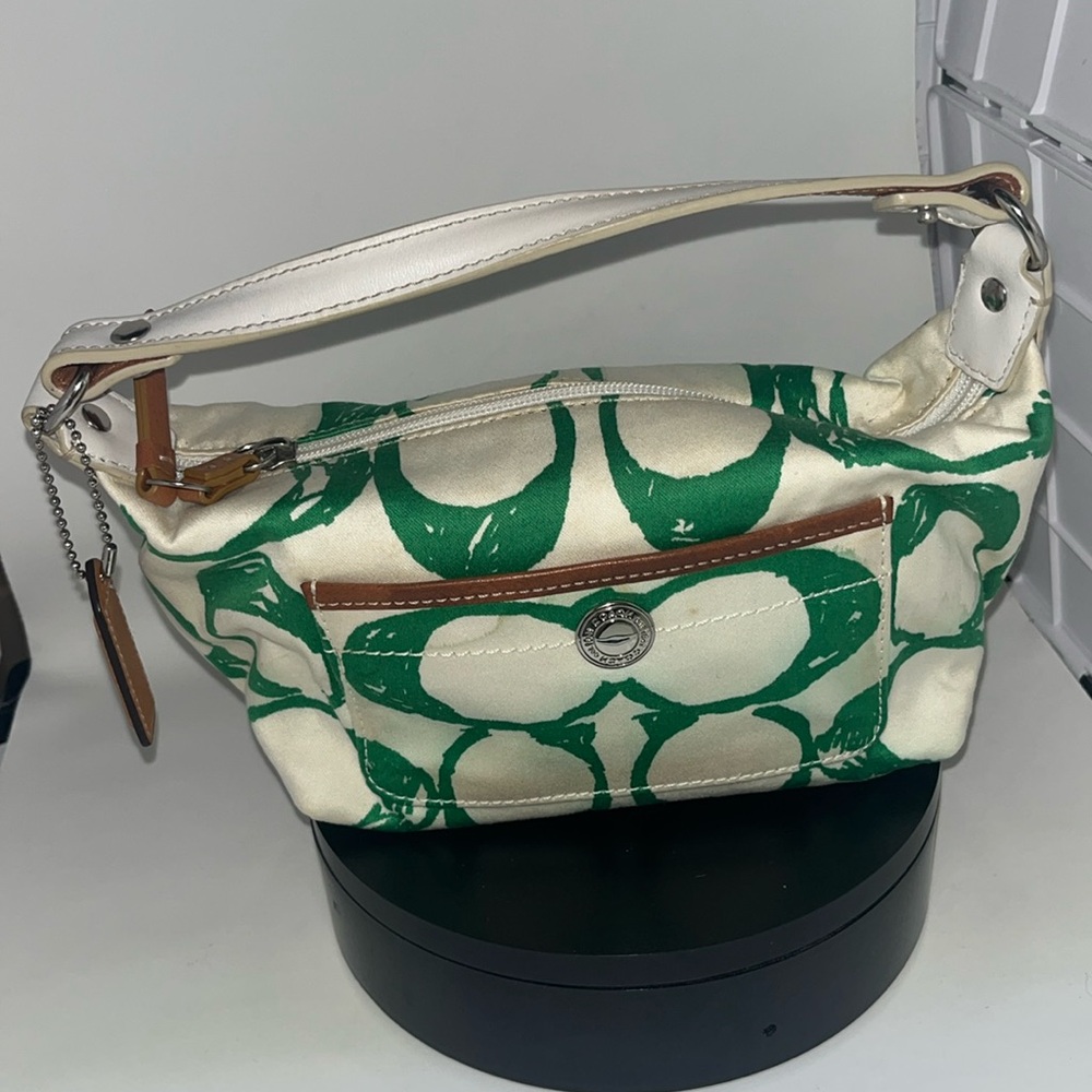Coach Green and Cream Women's Bag